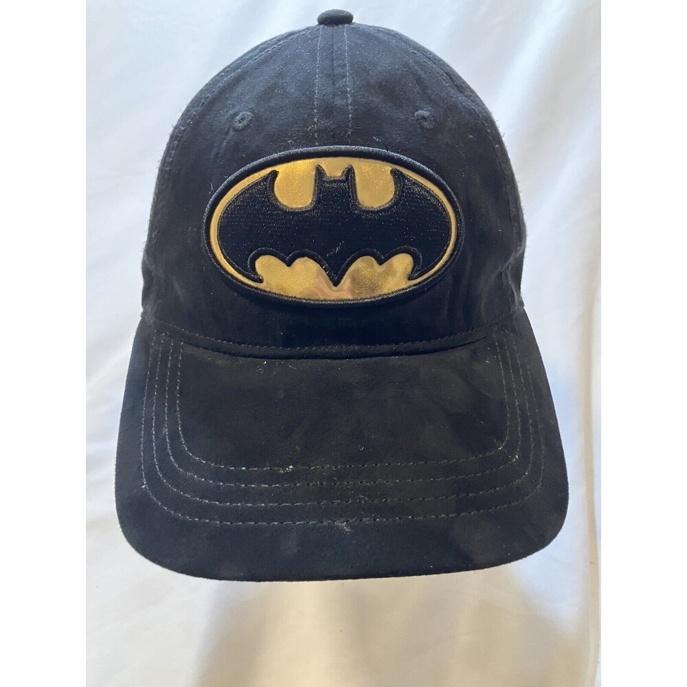 Black Warner Bros DC Batman Logo Soft Velvet Baseball Cap Hat